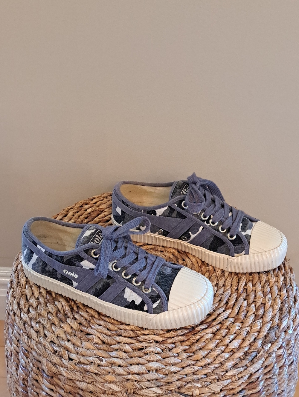 Gola Womens Cadet Camo Print Canvas Athleisure/Casual/Preppy Sneakers 8/39